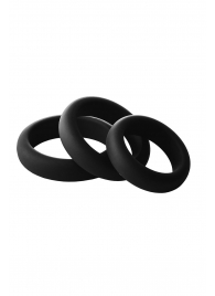 Набор из 3 черных эрекционных колец Smooth Silicone Cockring Pack - Dream Toys - в Керчи купить с доставкой