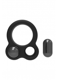 Черное эрекционное кольцо с утяжелителями Cockring Dual Weight - Dream Toys - в Керчи купить с доставкой