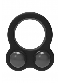 Черное эрекционное кольцо с утяжелителями Cockring Dual Weight - Dream Toys - в Керчи купить с доставкой