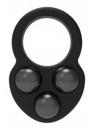 Черное эрекционное кольцо с утяжелителями - Dream Toys - в Керчи купить с доставкой
