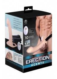 Телесный полый страпон с вибрацией Erection Agents - 24,1 см. - NMC - купить с доставкой в Керчи