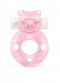 Розовое эрекционное виброкольцо в форме мишки - 1137 - в Керчи купить с доставкой