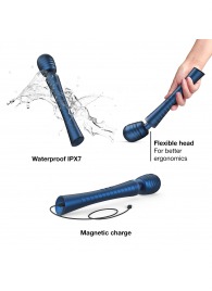 Синий вибромассажёр с насадками Man.wand Edgy - Manwan - в Керчи купить с доставкой