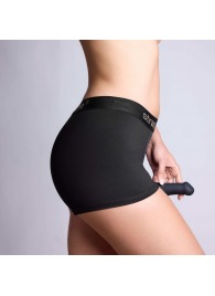 Черные трусики-боксеры для фиксации насадок Strap-on-me Harness Lingerie Allure - size S - Strap-on-me - купить с доставкой в Керчи