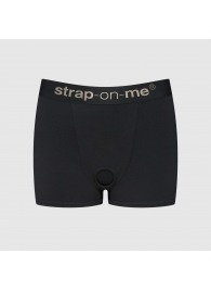 Черные трусики-боксеры для фиксации насадок Strap-on-me Harness Lingerie Allure - size M - Strap-on-me - купить с доставкой в Керчи
