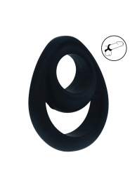 Черное эрекционное кольцо Double Ergo Silicone Cockring - Shots Media BV - в Керчи купить с доставкой