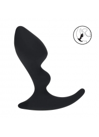 Черная анальная пробка для массажа простаты Double Ripple Silicone Prostate Massager - Shots Media BV - в Керчи купить с доставкой