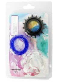 Набор из 3 эрекционных колец разного цвета и рельефа - Boys of Toys - в Керчи купить с доставкой