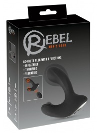Черная анальная вибропробка с функцией расширения RC Butt Plug with 3 functions - Orion - в Керчи купить с доставкой
