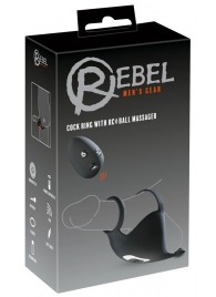 Черная вибронасадка для эрекции и стимуляции мошонки Cock ring with RC ball massager - Orion - в Керчи купить с доставкой