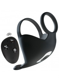 Черная вибронасадка для эрекции и стимуляции мошонки Cock ring with RC ball massager - Orion - в Керчи купить с доставкой