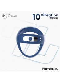 Синее интерактивное эрекционное виброкольцо Rank - Intoyou - в Керчи купить с доставкой