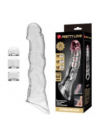 Прозрачный фаллоудлинитель с 3 вставками - 28 см. - Baile - в Керчи купить с доставкой
