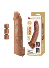 Карамельный фаллоудлинитель с подхватом мошонки Silas - 26 см. - Baile - в Керчи купить с доставкой