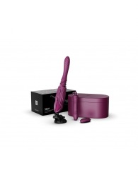 Фиолетовая секс-машина с функцией нагрева, насадками и присоской Sesh - Zalo - купить с доставкой в Керчи