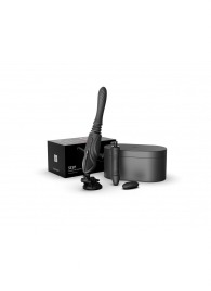 Черная секс-машина с функцией нагрева, насадками и присоской Sesh - Zalo - купить с доставкой в Керчи