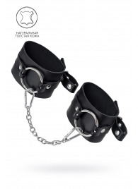 Черные оковы из толстой кожи с люверсами - Pecado - купить с доставкой в Керчи