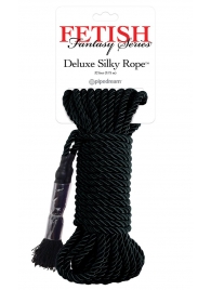 Черная веревка для фиксации Deluxe Silky Rope - 9,75 м. - Pipedream - купить с доставкой в Керчи