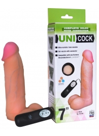 Фаллическая насадка Харнесс UNICOCK 7  с вибрацией - 19 см. - LOVETOY (А-Полимер) - купить с доставкой в Керчи