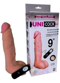 Фаллическая насадка Харнесс UNICOCK 9  с вибрацией - 24 см. - LOVETOY (А-Полимер) - купить с доставкой в Керчи