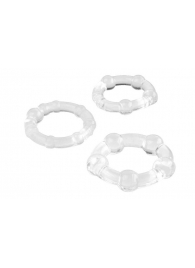 Набор из 3 прозрачных эрекционных колец с разным рельефом - A-toys - в Керчи купить с доставкой