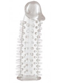 Прозрачная насадка на половой член с закрытой головкой и шипами - 12,5 см. - Toyfa Basic - в Керчи купить с доставкой