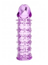 Гелевая фиолетовая насадка на фаллос с шипами - 12 см. - Toyfa Basic - в Керчи купить с доставкой