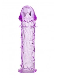 Гладкая фиолетовая насадка с усиками под головкой - 12,5 см. - Toyfa Basic - в Керчи купить с доставкой