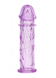 Гладкая фиолетовая насадка с усиками под головкой - 12,5 см. - Toyfa Basic - в Керчи купить с доставкой