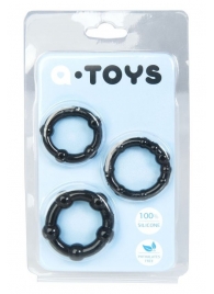 Набор из 3 чёрных эрекционных колец A-toys - A-toys - в Керчи купить с доставкой