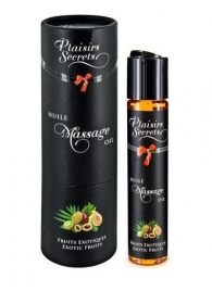 Массажное масло с ароматом экзотических фруктов Huile de Massage Gourmande Fruits Exotiques - 59 мл. - Plaisir Secret - купить с доставкой в Керчи