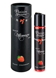 Массажное масло с ароматом клубники Huile de Massage Gourmande Fraise des Bois - 59 мл. - Plaisir Secret - купить с доставкой в Керчи