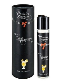 Массажное масло с ароматом пина колады Huile de Massage Gourmande Pina Colada - 59 мл. - Plaisir Secret - купить с доставкой в Керчи