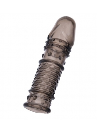 Дымчатая закрытая насадка ToyFa XLover с чешуйками и пупырышками - 13,5 см. - ToyFa - в Керчи купить с доставкой