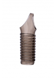 Дымчатая насадка с рёбрышками и подхватом мошонки ToyFa XLover - 12,5 см. - ToyFa - в Керчи купить с доставкой