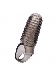 Дымчатая насадка с рёбрышками и подхватом мошонки ToyFa XLover - 12,5 см. - ToyFa - в Керчи купить с доставкой