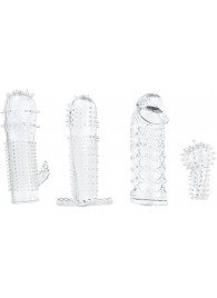 Набор из 4 насадок на член Pleasured Penis Enhancement Sleeve 4 Pack - XR Brands - в Керчи купить с доставкой