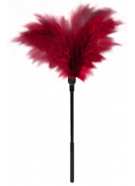 Пластиковая метелочка с красными пёрышками Small Feather Tickler - 32 см. - Blush Novelties - купить с доставкой в Керчи