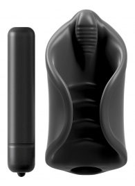 Чёрный мастурбатор Vibrating Silicone Stimulator с вибрацией - Pipedream - в Керчи купить с доставкой