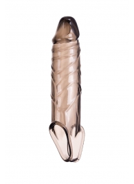 Дымчатая фаллическая насадка с подхватом и закрытой головкой - 16,2 см. - ToyFa - в Керчи купить с доставкой