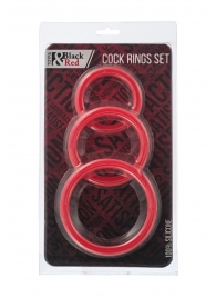 Набор из 3 красных эрекционных колец различного диаметра - ToyFa - в Керчи купить с доставкой