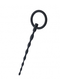 Чёрный уретральный плаг с кольцом - ToyFa - купить с доставкой в Керчи