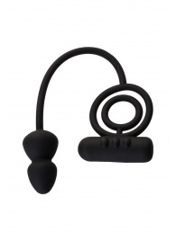 Чёрное эрекционное кольцо с вибропулькой и анальным хвостом - Erotist Adult Toys - в Керчи купить с доставкой