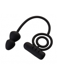 Чёрное эрекционное кольцо с вибропулькой и анальным хвостом - Erotist Adult Toys - в Керчи купить с доставкой