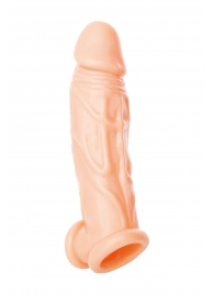 Телесная насадка на пенис с фиксацией мошонки - 18,5 см. - ToyFa - в Керчи купить с доставкой