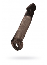 Чёрная насадка на пенис Tс подхватом - 19,5 см. - ToyFa - в Керчи купить с доставкой