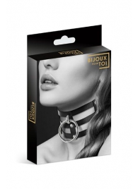 Чёрный тройной чокер с большим кольцом - Bijoux Pour Toi - купить с доставкой в Керчи