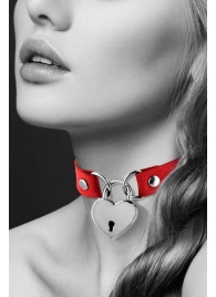Красный чокер с замком в форме сердца - Bijoux Pour Toi - купить с доставкой в Керчи