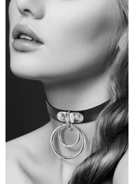 Черный чокер с двумя кольцами - Bijoux Pour Toi - купить с доставкой в Керчи