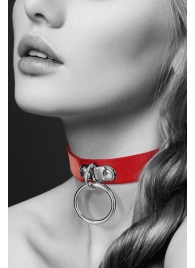Красный узенький чокер с кольцом - Bijoux Pour Toi - купить с доставкой в Керчи